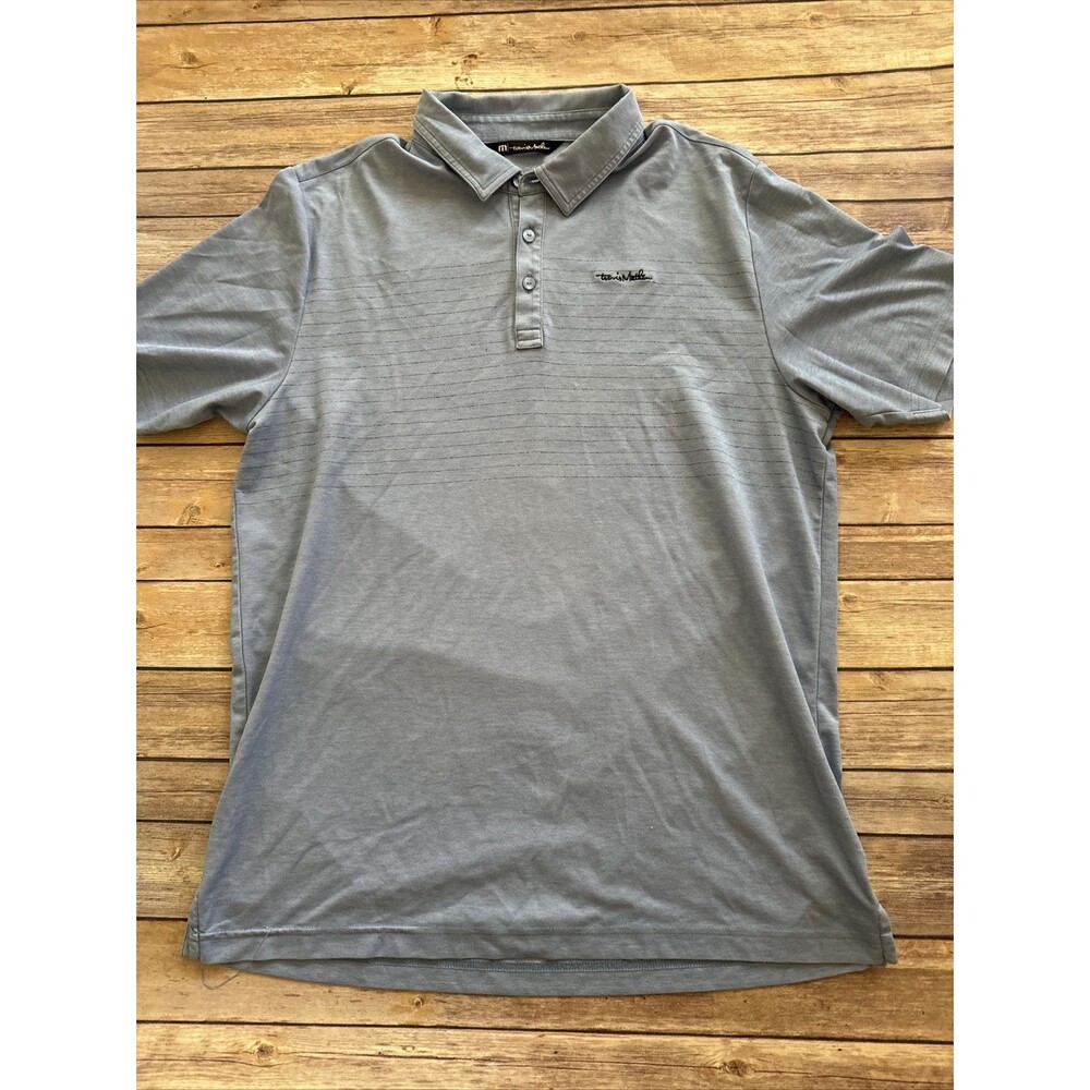 Travis Mathew Polo Shirt Mens Large L Blue Golf Lightweight Casual Golfer
